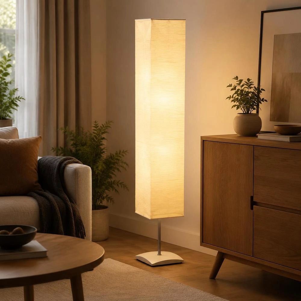 Floor Lamp With Steel Stand, 135 Cm, Beige