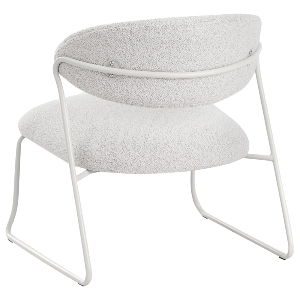 Set di 2 poltrone in tessuto bianco sporco con gambe in metallo senza braccioli Soggiorno moderno