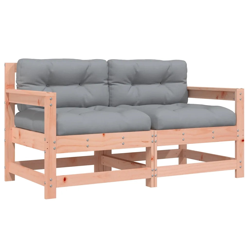 Sedia da patio-Sedie da Giardino con Cuscini 2 pz in Legno Massello di Douglas 504904