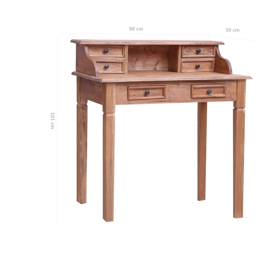 Scrivania con Cassetti 90x50x101 cm Legno Massello di Recupero cod mxl 74067