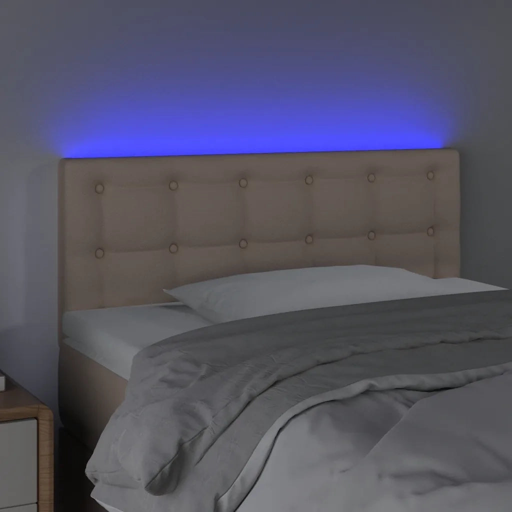 Testiera Cappuccino a LED 90x5x78/88 cm in Similpelle 3121695