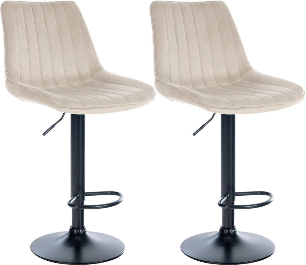 2er Set Barhocker Toni Samt schwarz