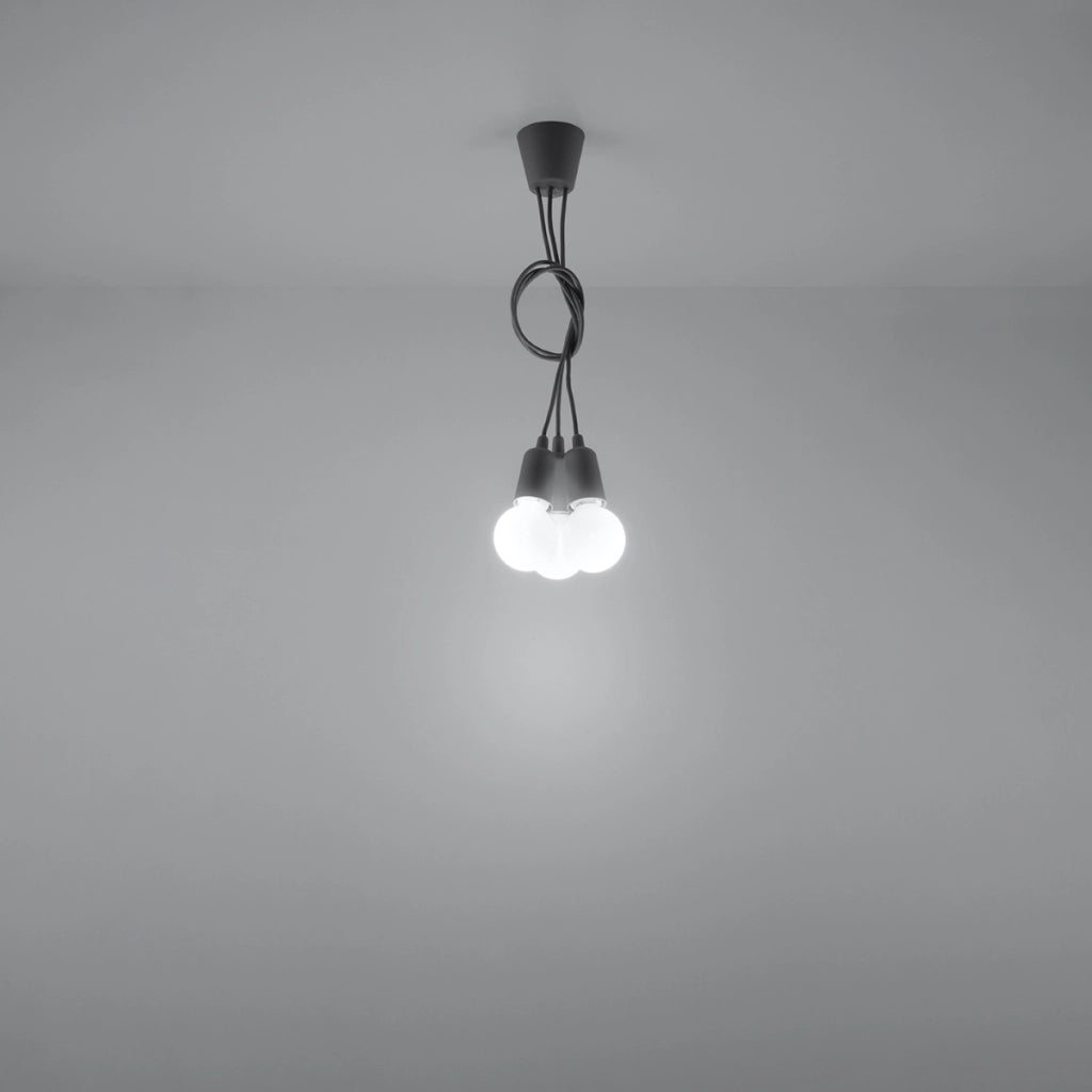 Lampada a sospensione DIEGO 3 grigio