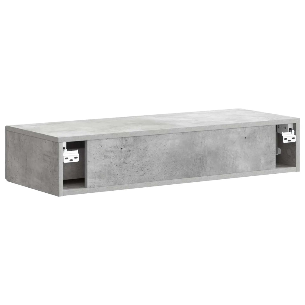 Tavolino da Parete Laterale Grigio Cemento 87,5 x 34,5 x 17 cm 899348