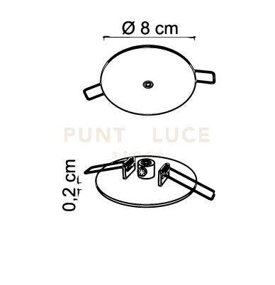 BASE-1 INC C  BASI INCASSO  per sospensione, base rotonda cromo 1 punto luce