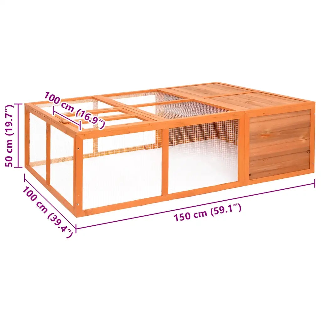 Gabbia per Animali da Giardino 150x100x50 cm Massello di Abete CFW9223027