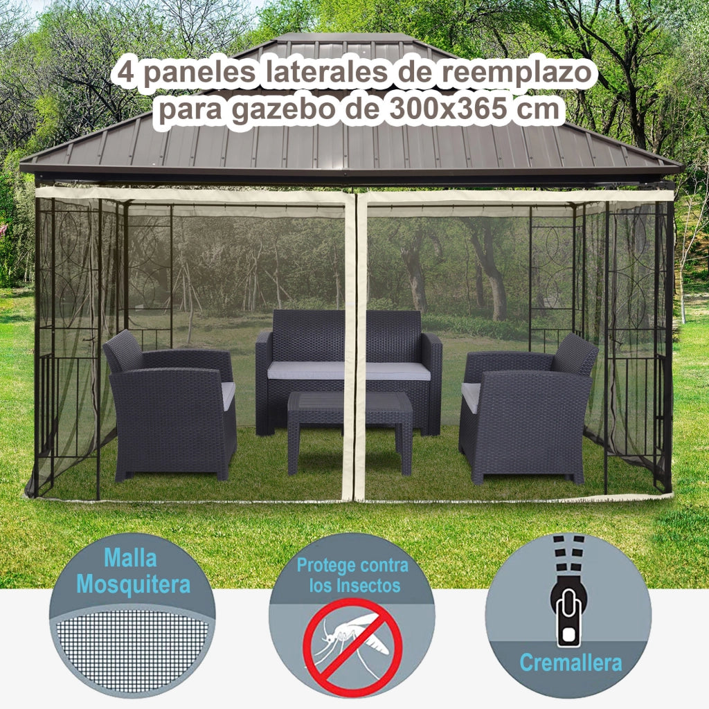 Pannelli Laterali per Carpa da Giardino ¨C zephmum ¨C Grigio 3.4x2 cm