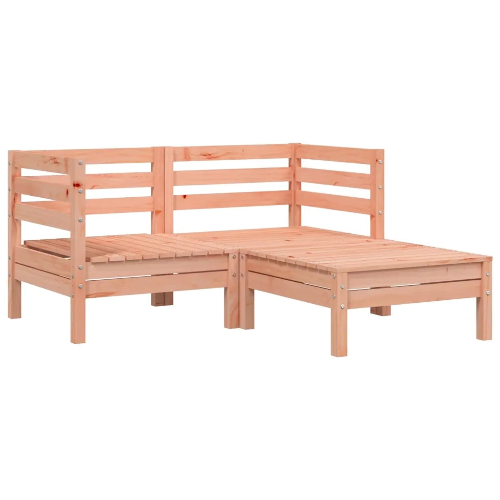 Divano Giardino 2 Posti con Poggiapiedi Legno Massello Douglas 838024
