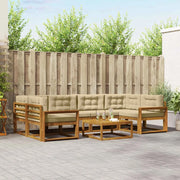 Set di divani da esterno con cuscino 7 pcs Naturale e Beige