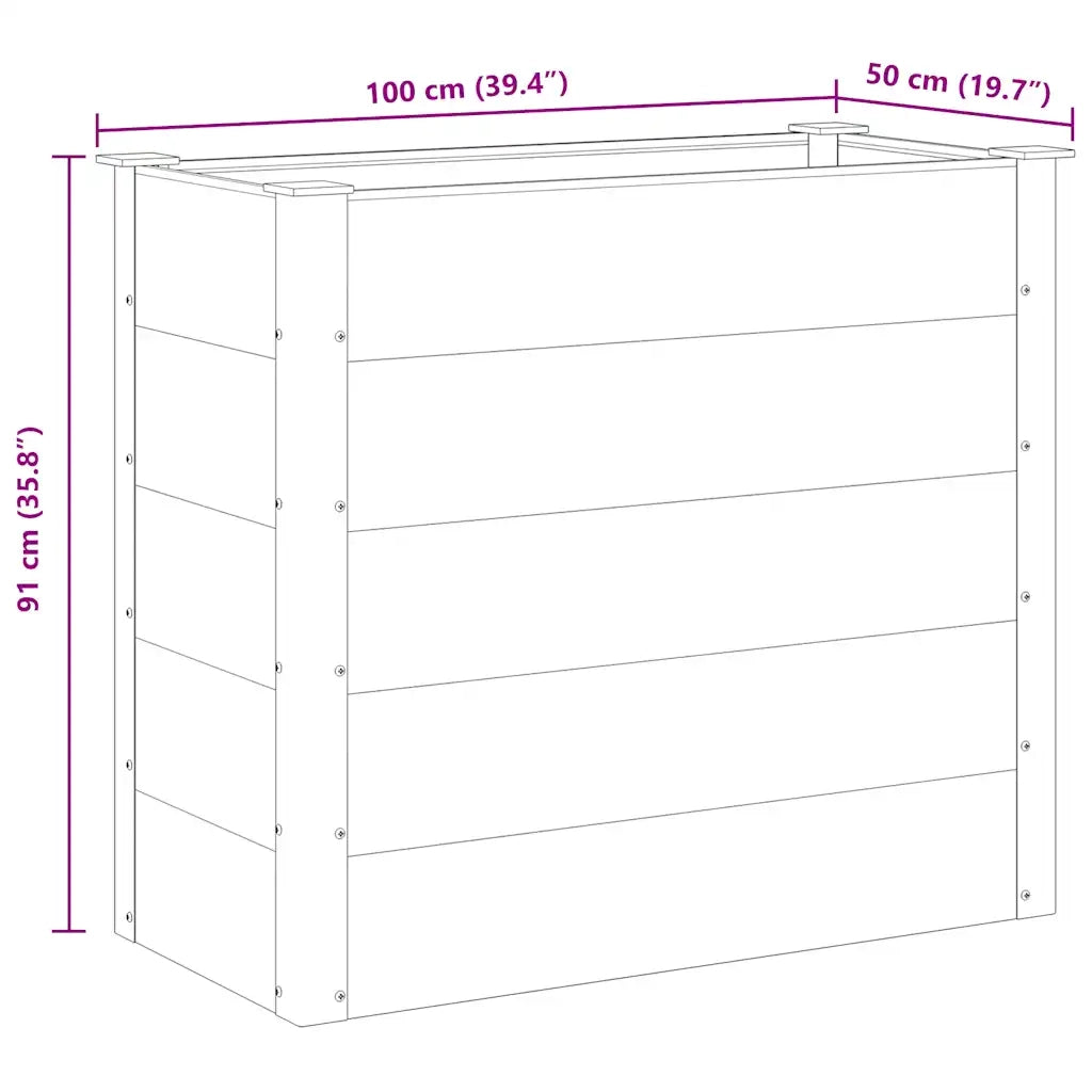 Letto Rialzato da Giardino in WPC 100x50x91 cm Grigio 43604