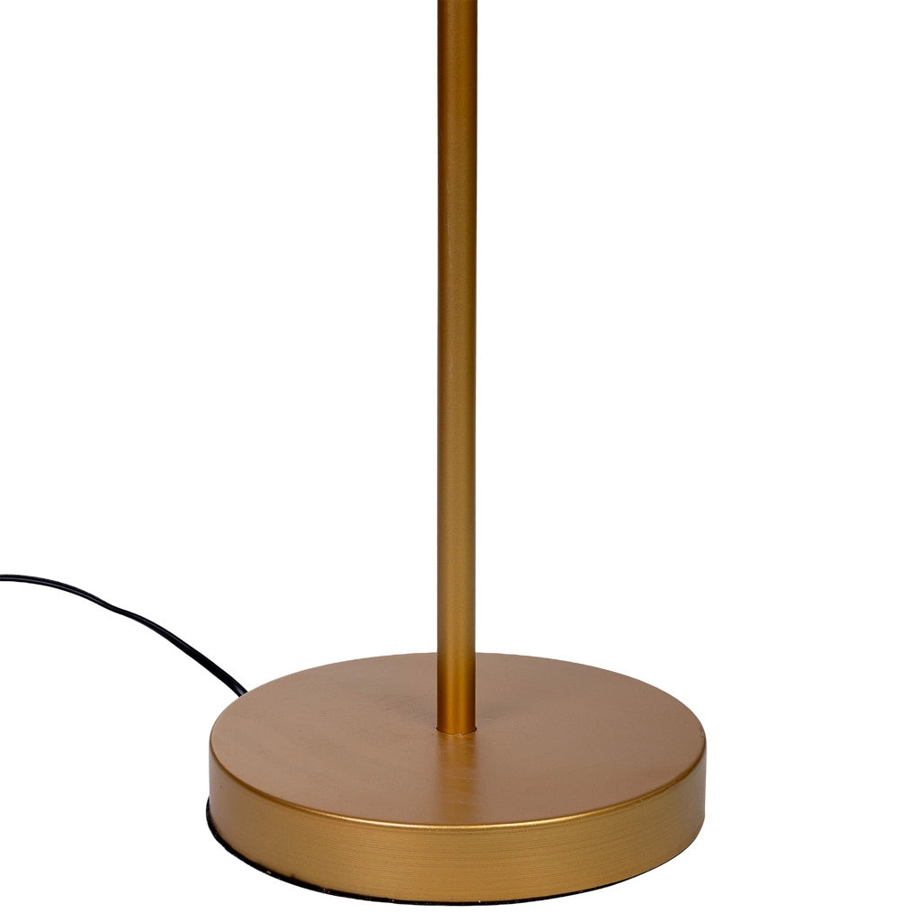 Lampada da terra in metallo e legno 38x38x130,5/152,5h cm