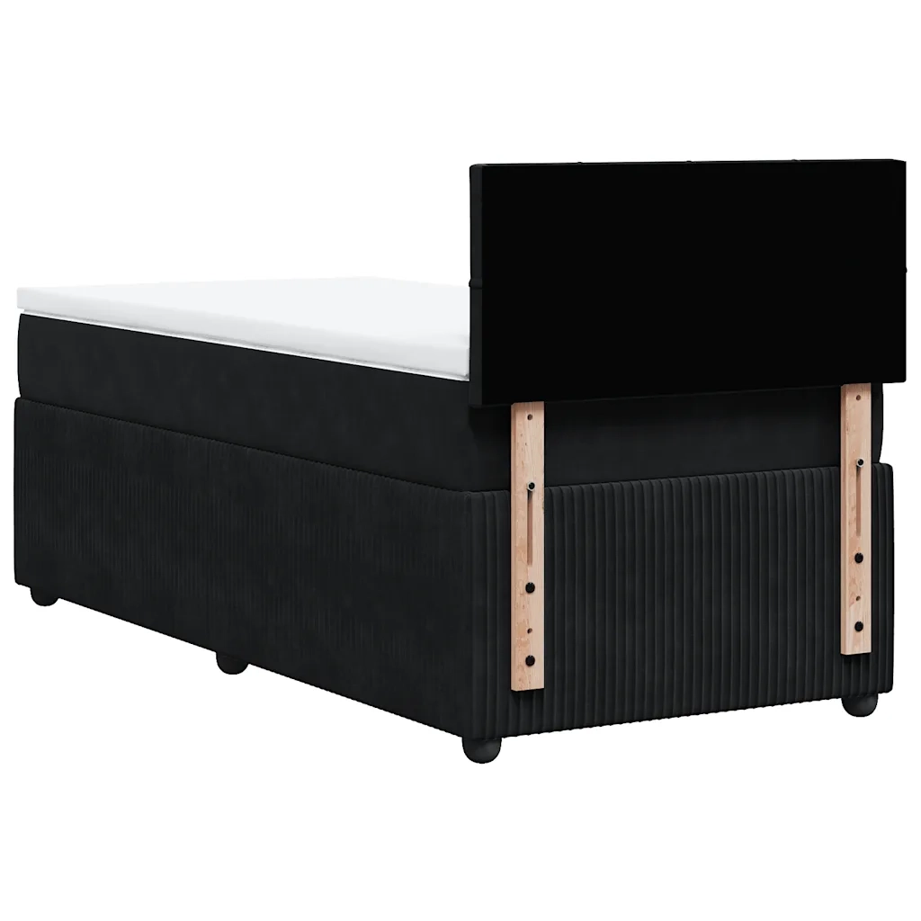 Giroletto a Molle con Materasso Nero 80x200 cm in Velluto 3289892