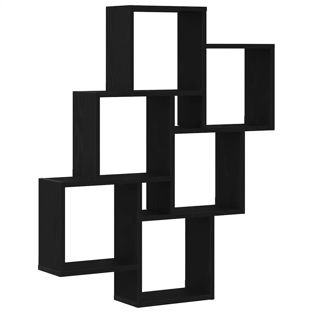 Scaffale da parete A parete Rovere Nero 78 x 15 x 93 cm 862649