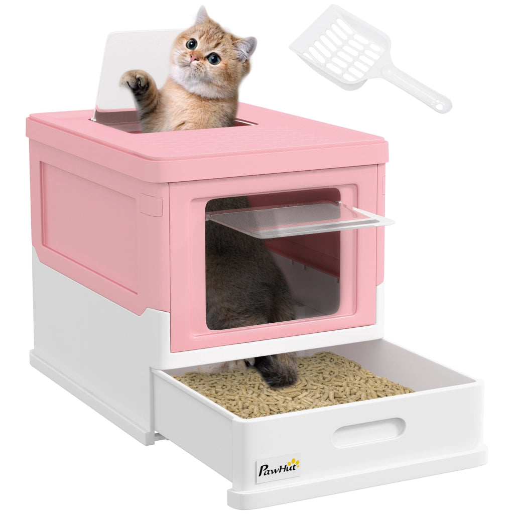 Casetta per Gatti Arenero Cubierto ¨C Zephmum ¨C Rosa e Bianco 47.5x35.5x36.7 cm