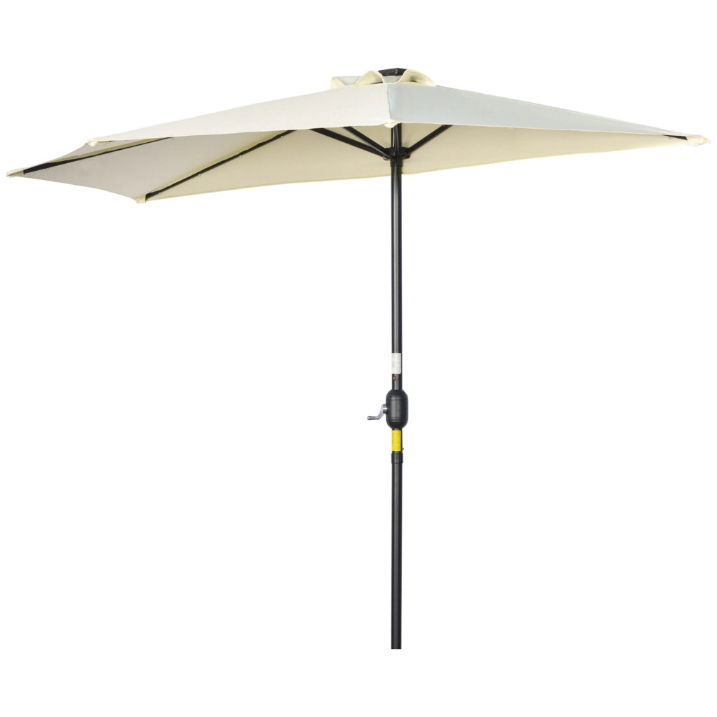 Ombrellone da giardino semicircolare con pannello solare e LED ¨C zephmum ¨C beige 270x135x240 cm