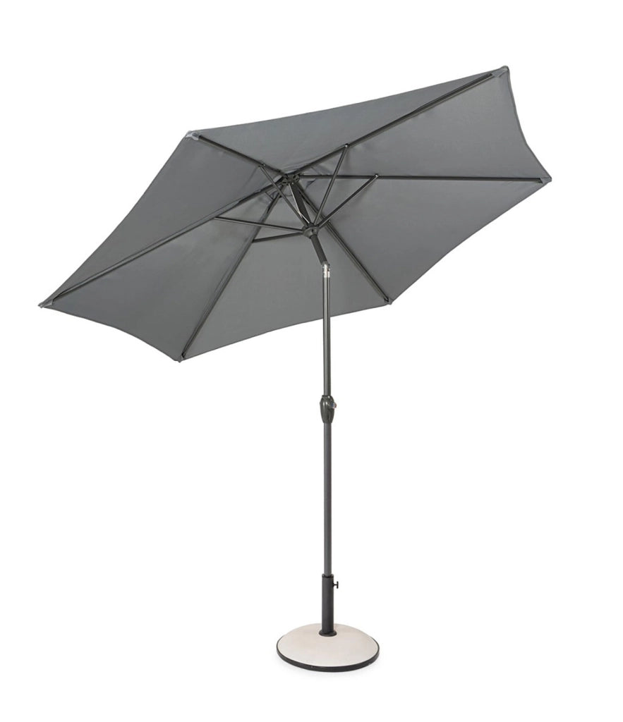 Ombrellone da Giardino con Snodo 6 Stecche Ø270x235h cm Telo in Poliestere Kalife Grigio Scuro