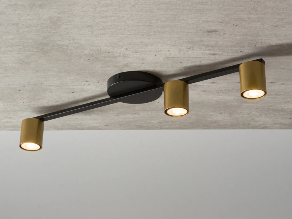 Plafoniera moderna Sky nero-oro 3 spot GU10 25W Sigma