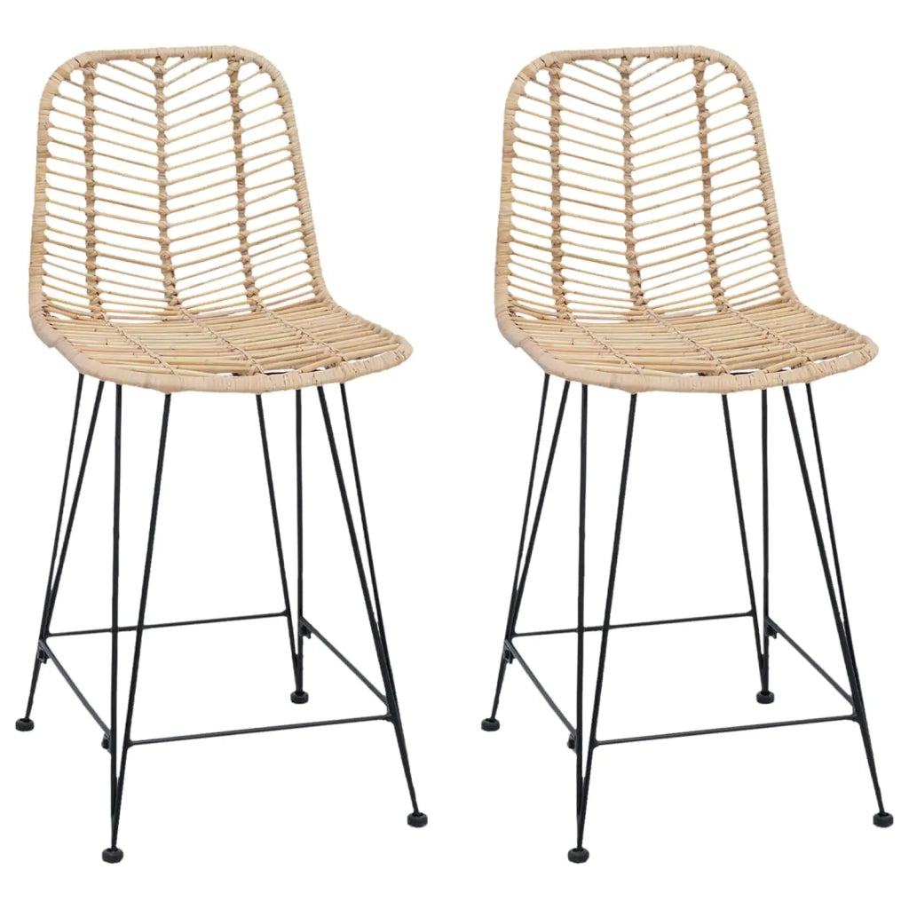 Sedia da Bar 2 pcs Naturale 44,5 x 54,5 x 97,5 cm 42011546