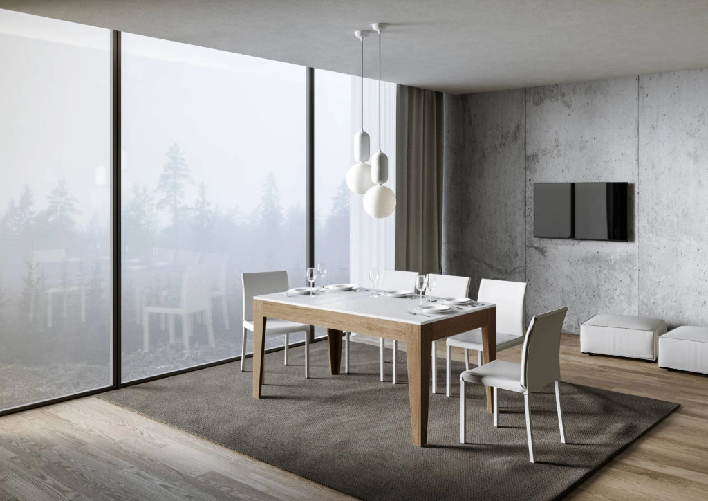 Tavolo Allungabile 160-220x90x77 cm Cico Mix Bianco Frassino