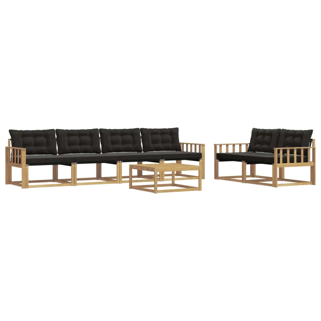 Set di divani da esterno 7 pz Bianco e Nero 3388442