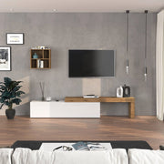 WHOUS Parete attrezzata Chronos set soggiorno bianco lucido e rovere 190/350x40 cm