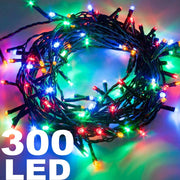 Trade Shop - Catena Luminosa 300 Luci Led Lucciole Multicolore Controller 8 Funzioni Interno -