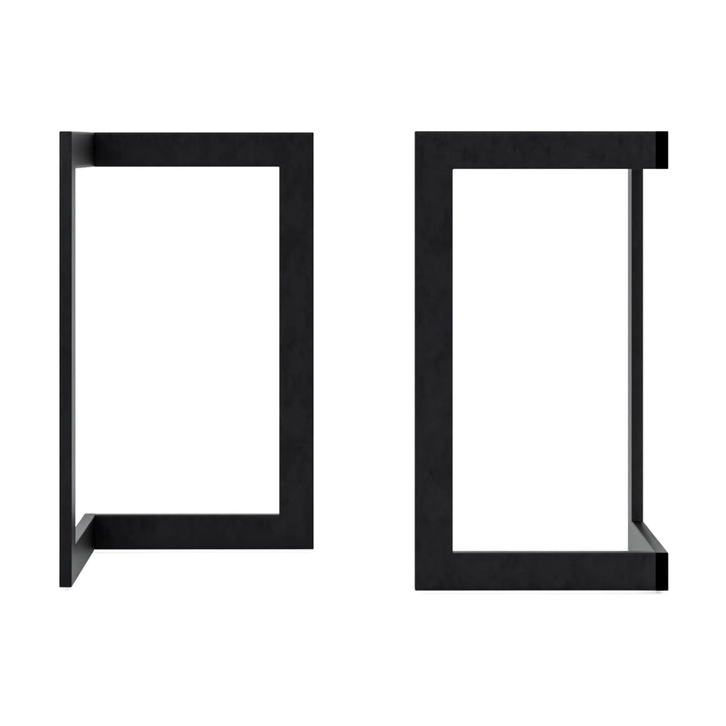 Set di 2 gambe per tavolo 72 x 40 x 39 cm acciaio nero 03_0010589