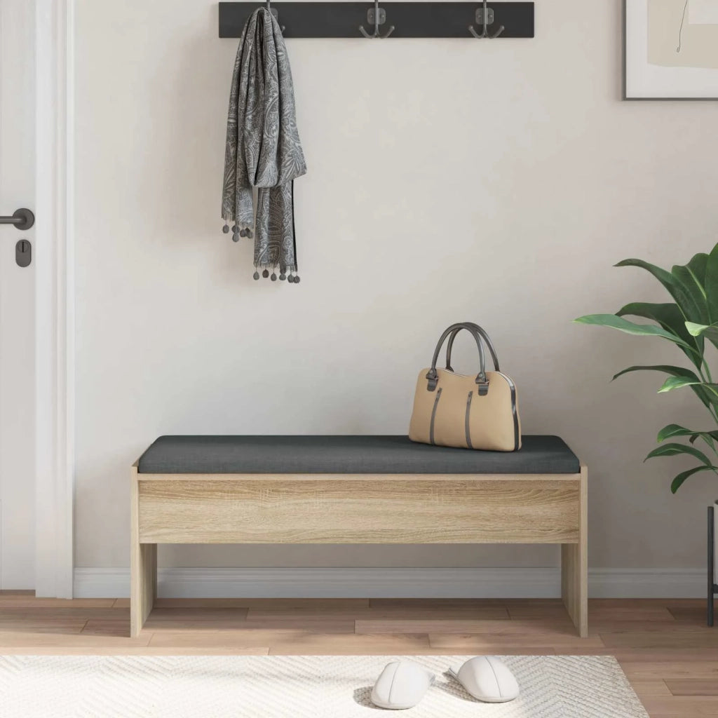 Panca per ingresso con cuscino Rovere Sonoma 103 x 38 x 40 cm 891562