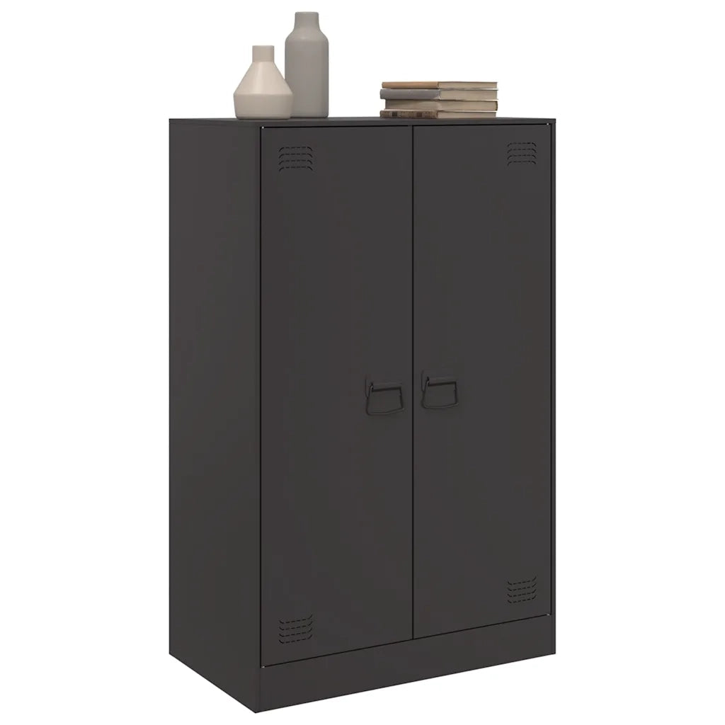 Credenza-Buffet-Armadio da cucina Nera 67x39x107 cm in Acciaio 985779