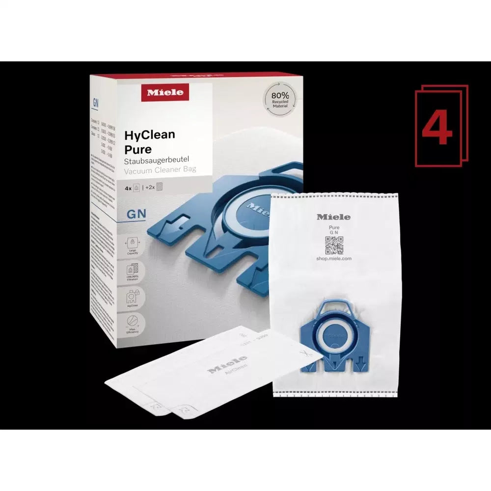 CONFEZIONE 4PZ SACCHETTI ASPIRAPOLVERE MIELE GN 09917730 MICROFIBRA HYCLEAN - MIELE