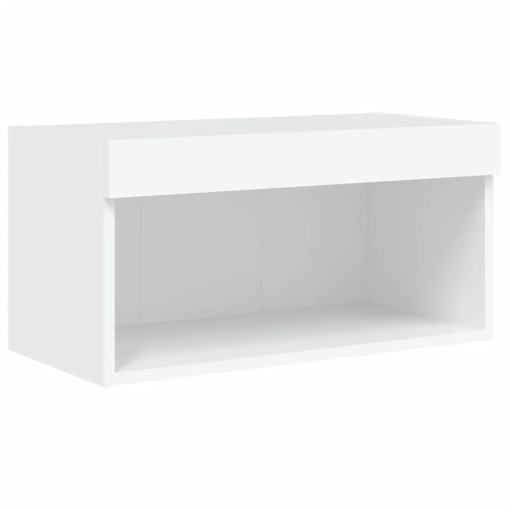 Set di mobili TV multimediali mensola TV credenza mobile TV per sala da pranzo soggiorno camera da letto con illuminazione a LED 6 pezzi legno ingegnerizzato bianco 02_0029427