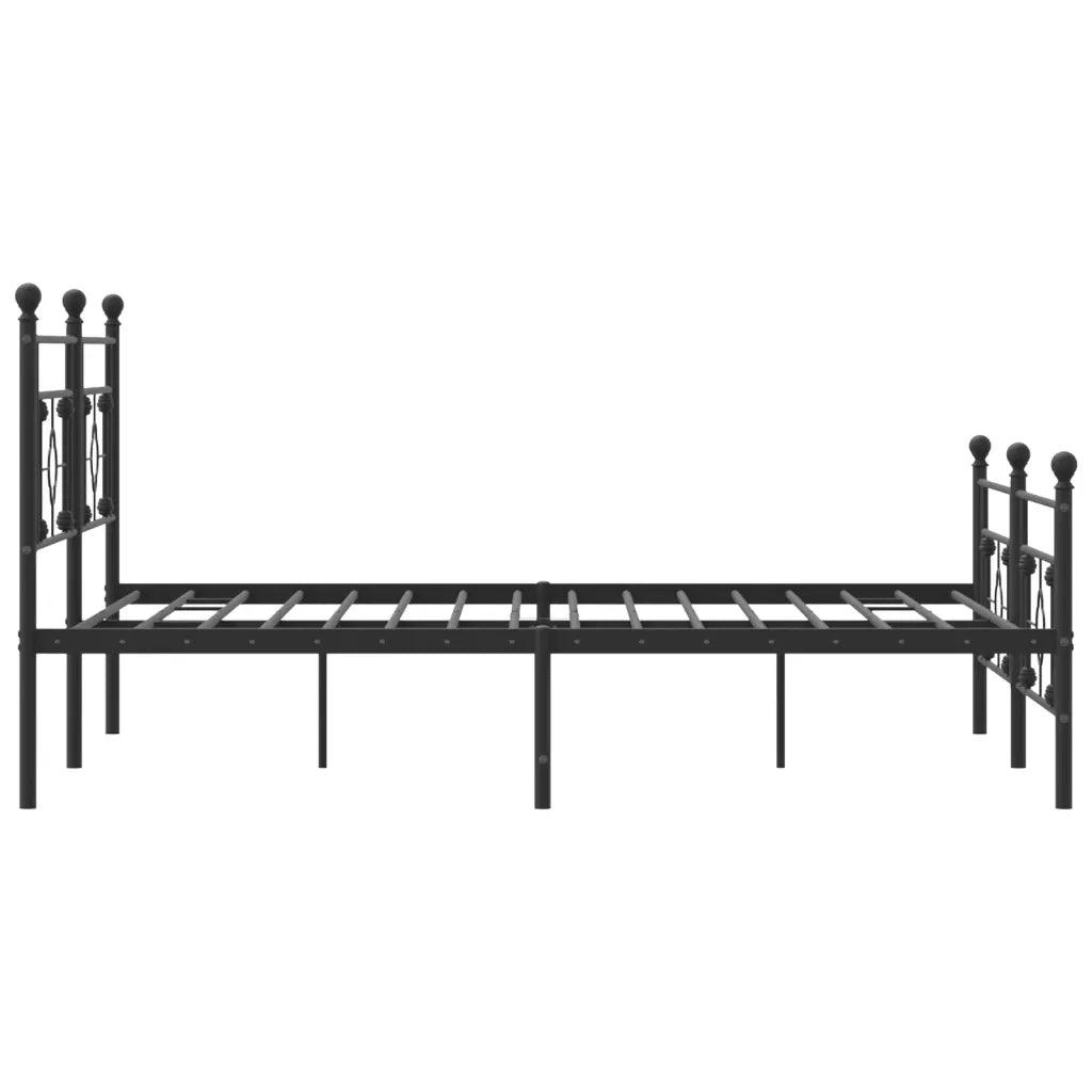 Giroletto con Testiera e Pediera-Struttura Letto Metallo Nero 183x213 cm 612512