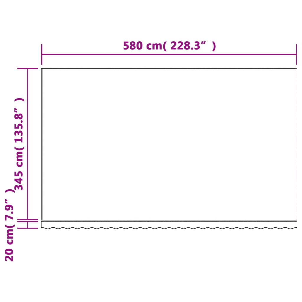 Tessuto di Ricambio per Tenda-Ricambio telo per tenda da sole Strisce Multicolore 6x3,5 m