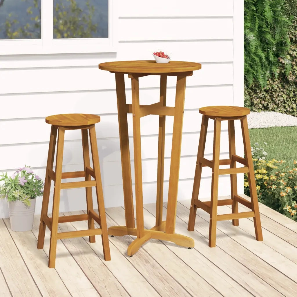 Set da Bar 3 pz in Legno Massello di Acacia  cod mxl 42943