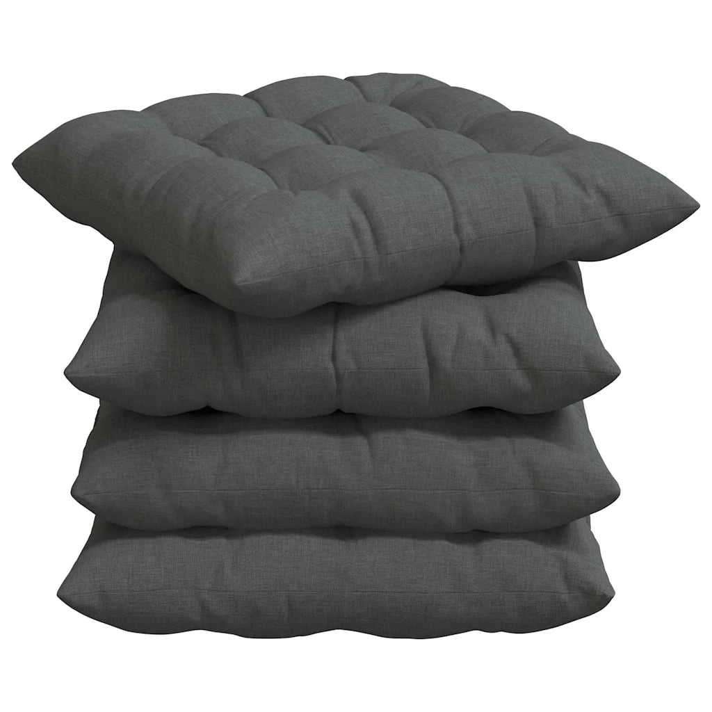 Cuscini per Seduta 4 pcs Grigio scuro 40 x 40 x 6 cm Tessuto
