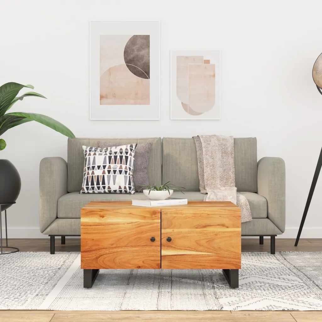 Tavolino da salotto | Tavolino da caff¨¨ | Tavolino da Soggiorno 80x50x40 cm Massello Acacia e Multistrato