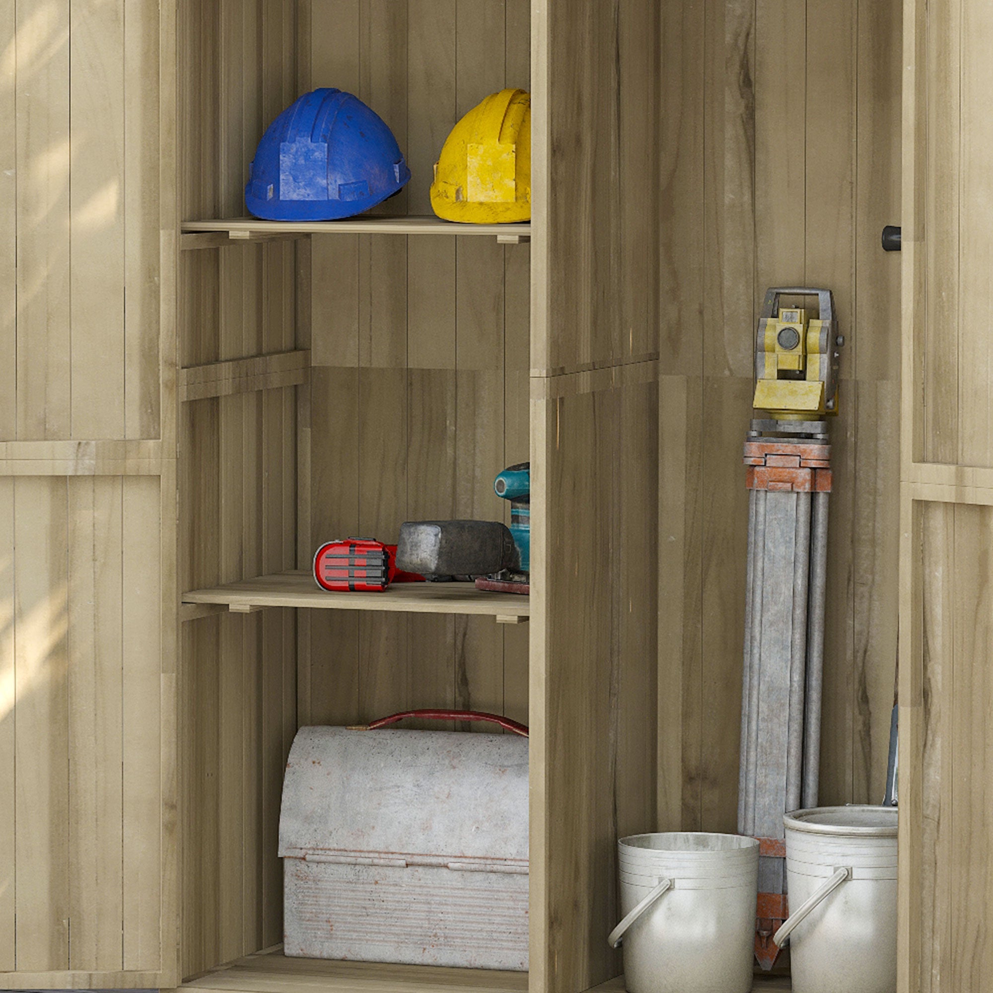 Casetta Box da Giardino 120x57x183 cm in Legno Naturale