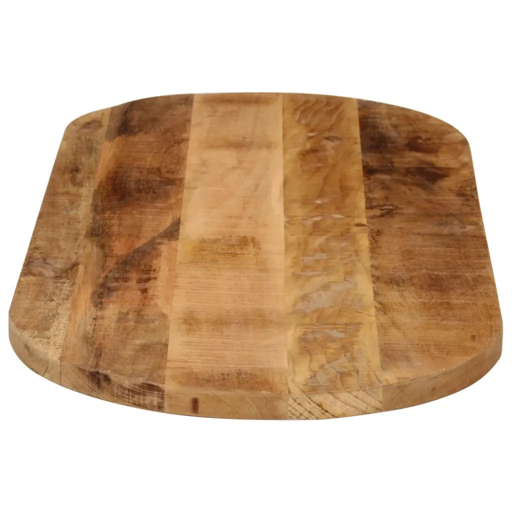 Piano Tavolo 100x50x3,8 cm Ovale Legno Massello Grezzo di Mango 370116