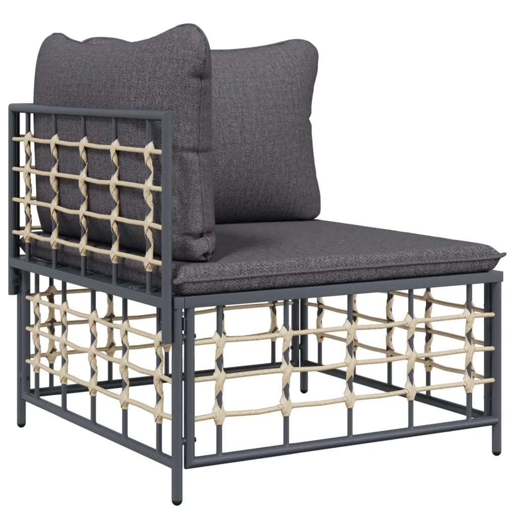Set Divani da Giardino 8 pz con Cuscini Antracite in Polyrattan 3186707