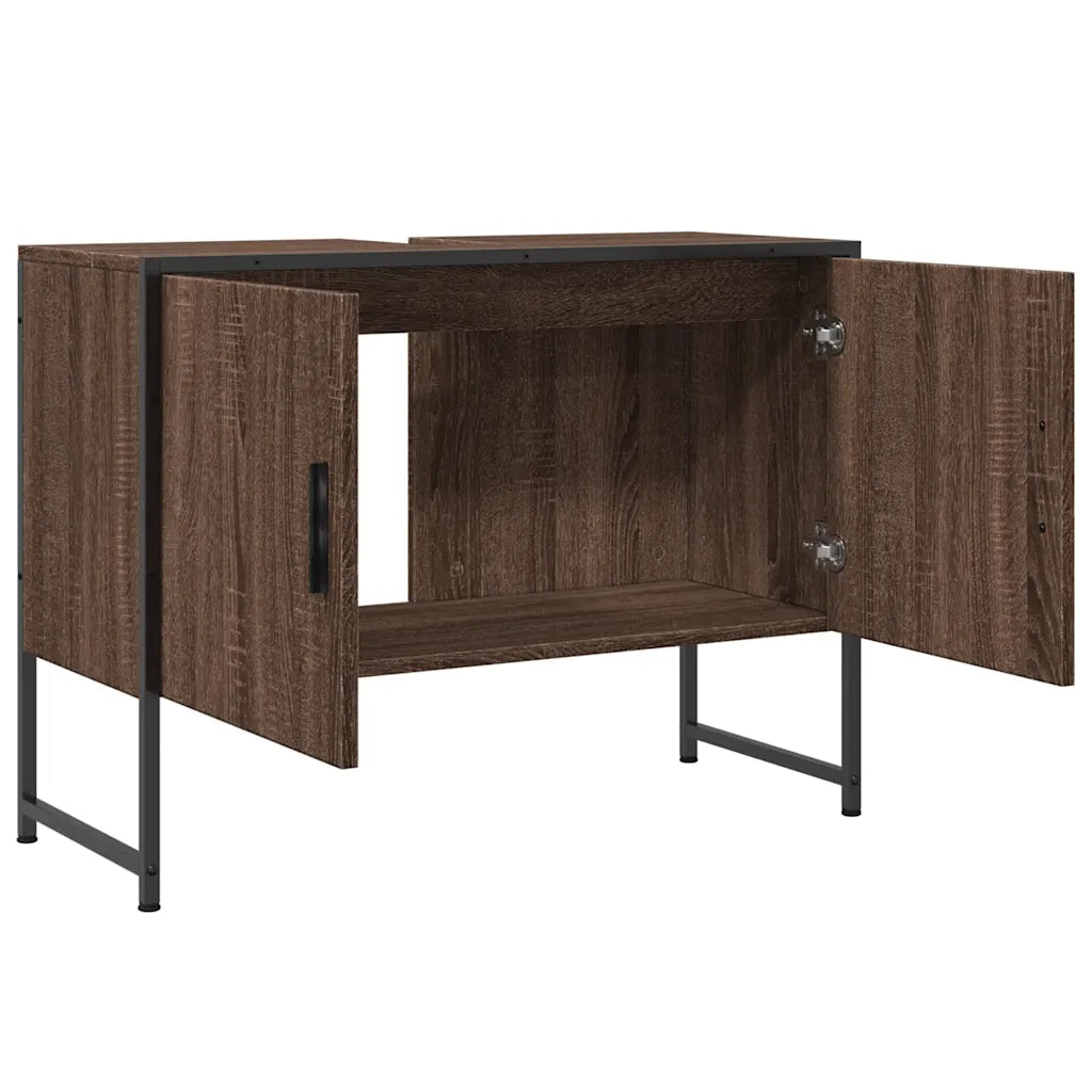 Mobile Lavabo Bagno-Armadietto da bagno Rovere Marrone 60x30x60cm Legno Multistrato 898017