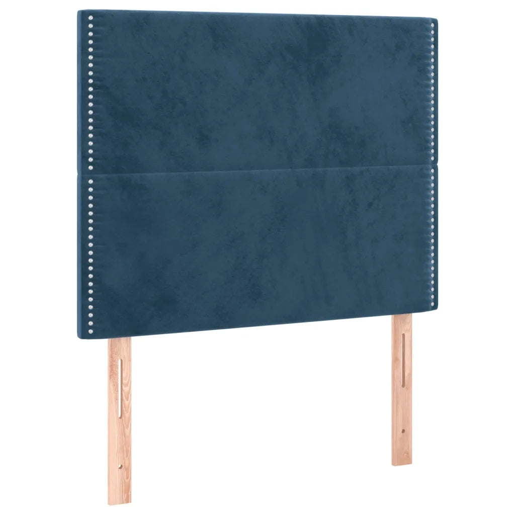 Giroletto a Molle con Materasso Blu Scuro 80x200 cm in Velluto 3132589