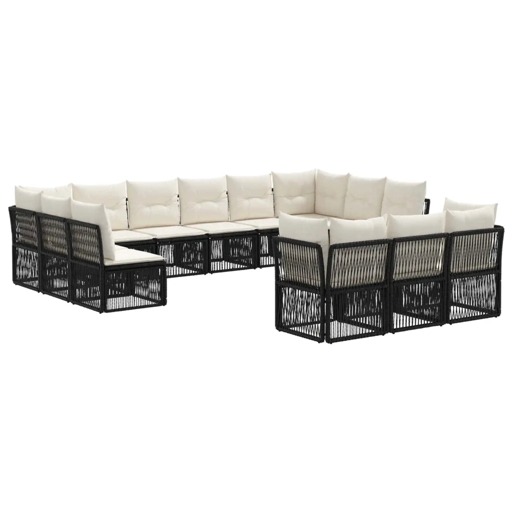 Set Divano da Giardino 13 pcs Nero polyrattan 3434404
