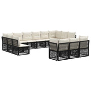 Set Divano da Giardino 13 pcs Nero polyrattan 3434404
