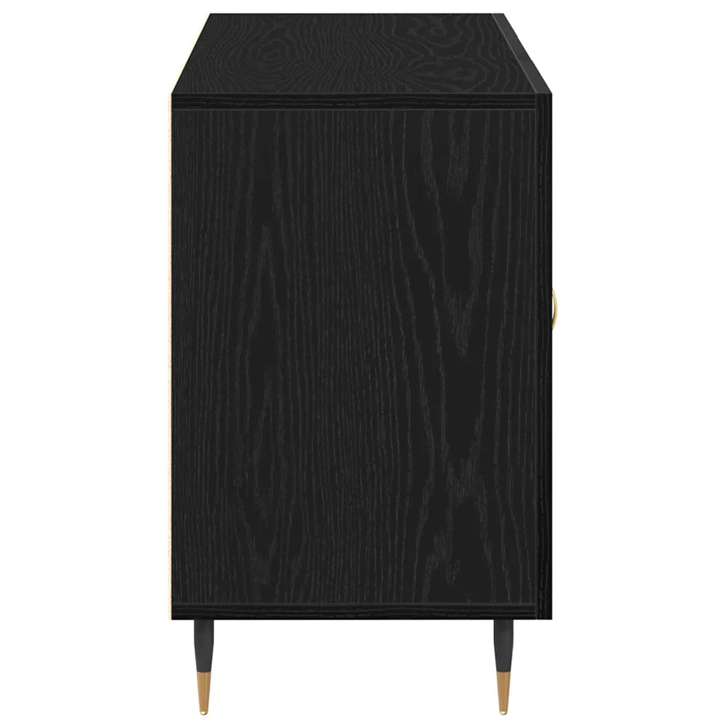 Credenza-Buffet-Armadio da cucina Rovere nero 100 x 36 x 60 cm Legno multistrato 183843