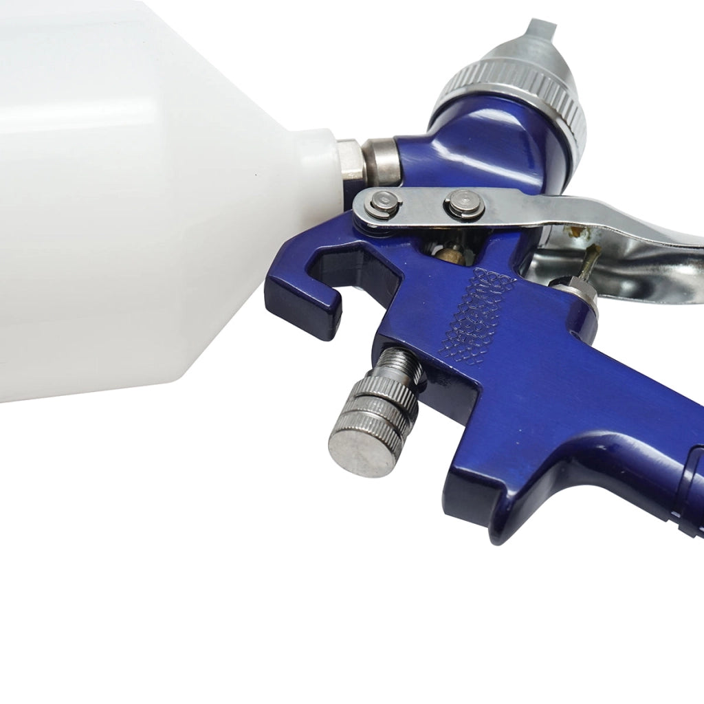 Set di pistola a spruzzo per verniciatura da 600 ml con regolatore di pressione dell'aria, ugello HVLP da 1,4/1,7 mm, pressione massima 3,1 bar.