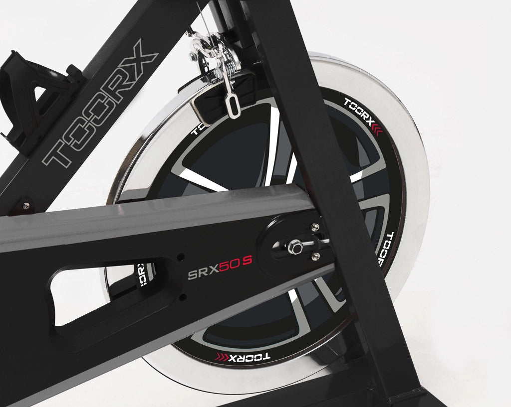 Indoor Cycle SRX-50S con Sistema di Frenaggio a Pattini e Trasmissione a Catena, Sella e Manubrio Regolabili