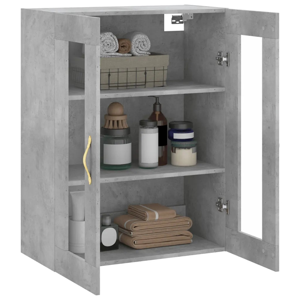 Armadietto a Muro | Mobile a Parete Grigio Cemento 69,5x34x90 cm