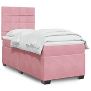 Giroletto a Molle con Materasso Rosa 90x200 cm in Velluto 3293115