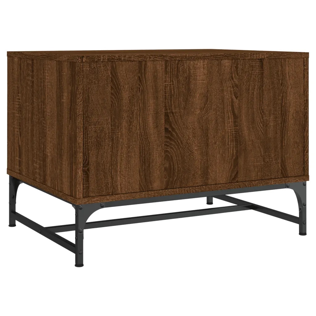 Tavolino Salotto con Ante in Vetro Rovere Marrone 68,5x50x50cm 836545