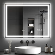 Specchio Bagno LED Bluetooth 60x80cm ¨C Xylo ¨C Antiappannamento Luce Regolabile Touch Argento